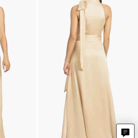 Sachin & Babi Kayla Halter Gown Size 4 Champagne - Picture 2 of 2